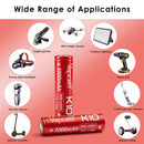 Vapcell K10 14500 battery powering a high performance vape mod or turbo flashlight