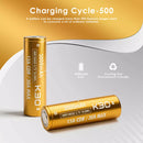 Vapcell K30 18650 3000mAh 30A high drain battery side profile – showing gold wrap, flat top terminal, and 65mm length