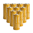 Vapcell K62 26650 6200mAh 3.7V 15A high-capacity Li-ion battery 10-pack with Button Top terminal (adds ~2mm length). True capacity tested 6213-6327mAh, 500 cycle life for flashlights, power tools, and DIY battery packs.