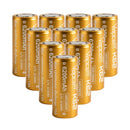 Vapcell K62 26650 6200mAh 3.7V 15A high-capacity Li-ion battery 10-pack with Flat Top terminal (26.3×65.3mm). True capacity tested 6213-6327mAh, 500 cycle life for flashlights, power tools, and DIY battery packs.