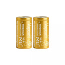 Two-pack Vapcell M11 18350 1100mAh 10A high drain batteries in packaging