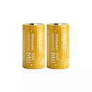 Two-pack Vapcell M11 18350 1100mAh 10A high drain batteries in packaging
