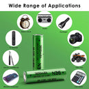Vapcell N36 18650 3600mAh 10A high capacity battery powering a high-lumen flashlight for extended outdoor use