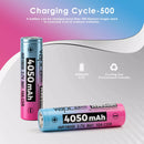 Vapcell N41 18650 4000mAh 10A high capacity battery side profile – showing flat top terminal and standard 18650 dimensions