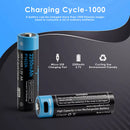 Close up of Vapcell P1422A battery showing built-in USB-C charging port