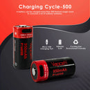 4-Pack Vapcell P1609A 16340 950mAh 3.7V 3A CDR Battery – Rechargeable CR123A Size for Tactical Flashlights, Cameras & Night Vision