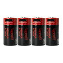 Four Vapcell P1609B 16340 950mAh Li-ion batteries in packaging