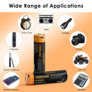 Vapcell P1835A 18650 3500mAh USB rechargeable battery installed in a high-lumen flashlight
