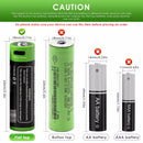 2-pack Vapcell P1838A 18650 3800mAh USB-C rechargeable batteries in EVA zipper carrying case