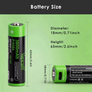Vapcell P1838A 18650 3800mAh USB-C rechargeable battery being charged with a USB-C cable – no dedicated charger needed