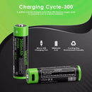 Side profile of Vapcell P1838A 18650 3800mAh USB-C rechargeable battery showing USB-C port and button top
