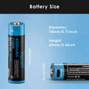 Vapcell P1840A 18650 4000mAh USB-C rechargeable battery being charged with a USB-C cable – no dedicated charger needed