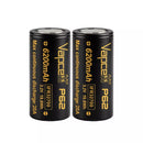Two-pack VAPCELL IFR32700 P62 6200mAh LiFePO4 flat top batteries in retail packaging