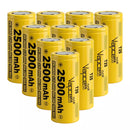 Ten Vapcell T25 IFR26650 2500mAh 60A LiFePO4 batteries in Vapcell factory box
