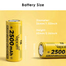 Vapcell T25 IFR26650 battery top and bottom showing positive flat and negative flat