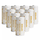 Ten-pack Vapcell T6 16340 650mAh 6A button top batteries bulk box