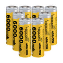 Vapcell T60 21700 rechargeable Li-ion battery 6000mAh 40A high drain flat top, 8 pieces, for flashlights, power tools, and e-bikes.