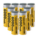 Vapcell T60 21700 rechargeable Li-ion battery 6000mAh 40A high drain nickel tab, 8 pieces, for power tools, flashlights, and DIY battery pack assembly.