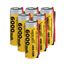 Vapcell T60 21700 rechargeable Li-ion battery 6000mAh 40A high drain pre-wired with leads, 6 pieces, for power tools, flashlights, and DIY battery pack assembly.
