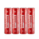 4-pack Vapcell INR18650 Z30 3000mAh 50A high drain flat top batteries front view