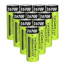 VariCore 26700 3.2V 4500mAh 22.5A LiFePO4 high drain flat top rechargeable battery in bright green wrap