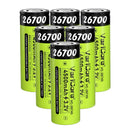 VariCore 26700 3.2V 4500mAh 22.5A LiFePO4 high drain flat top rechargeable battery in bright green wrap