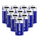 XTAR 16340 900mAh USB-C rechargeable Li-ion battery button top 1 4 10 pack