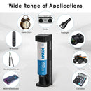 XTAR 18650 3500mAh 10A battery and MC1 charger applied in a high-lumen flashlight, delivering continuous stable 10A discharge power for outdoor activities.