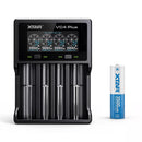 XTAR 18650 button top battery and smart charger complete charging kit