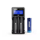 XTAR 21700 4900mAh Battery and 2-Bay LCD Universal Charger
