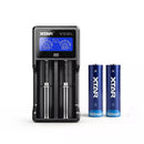XTAR 21700 4900mAh Battery and 2-Bay LCD Universal Charger