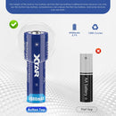 XTAR 21700 4900mAh 10A high-drain battery capacity and 800+ cycle life performance chart, showing exceptional longevity and stable power retention.

