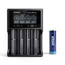 XTAR 21700 5000mAh button top battery and LCD charger modern format combo