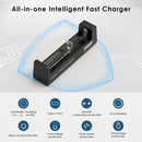 XTAR 21700 4900mAh Li-ion battery featuring a standard button top positive protruding terminal for reliable spring contact in flashlights and headlamps.
