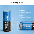 XTAR 26650 7000mAh battery powering an LED torch during night hiking