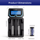 Size of 2A charger and 16340 battery
