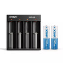 XTAR 2A charger with one or two 3500mAh high capacity 18650 batteries