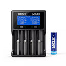 XTAR 4-Bay 3A Charger with Two 18650 2600mAh Button Top Batteries Kit