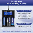 XTAR 4-Bay Charger Compatibility for Li-ion and Ni-MH Batteries