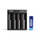 XTAR 4-bay 2A universal USB charger with 2600mAh 18650 battery and Ni-MH support
