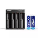 XTAR 4-bay 2A universal USB charger with 2600mAh 18650 battery and Ni-MH support