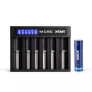 XTAR 6-Bay High-Current USB-C Charger for 10A 18650 Batteries