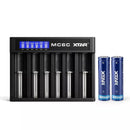 XTAR 6-Bay High-Current USB-C Charger for 10A 18650 Batteries