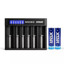 XTAR 6-Bay LCD Smart Charger with 18650 2600mAh Battery