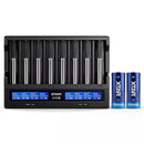 XTAR 8-bay 3A LCD charging station with massive 5200mAh 26650 battery