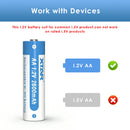 XTAR AA 2600mAh NiMH battery featuring a standard button top positive terminal for secure contact with spring-loaded devices.
