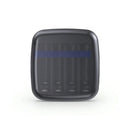 XTAR BC4 4-slot battery charger with transparent protective cover, charging 1.5V AA/AAA Li-ion and 1.2V NiMH batteries. Travel-ready charging case.