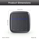 XTAR BC4 charger detailed dimensions measuring 80mm length, 75mm width, 27mm height, weighing 55g with technical specifications.
