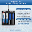 Charger designed for standard 18650 and similar 3.7V lithium batteries