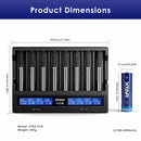 Size of LCD charger and 21700 high-density battery